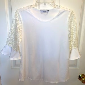 Women’s white lace sleeved blouse